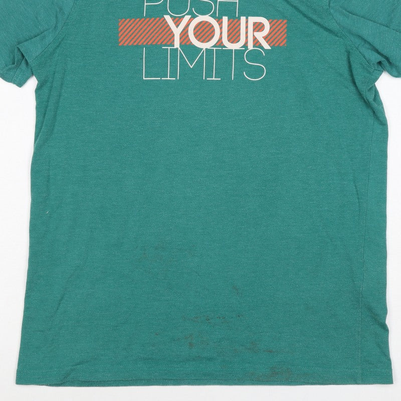 Mountain Warehouse Men's Green XS Push Your Limits Quick Dry T-Shirt