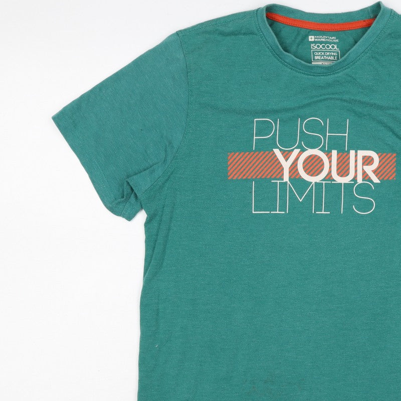 Mountain Warehouse Men's Green XS Push Your Limits Quick Dry T-Shirt