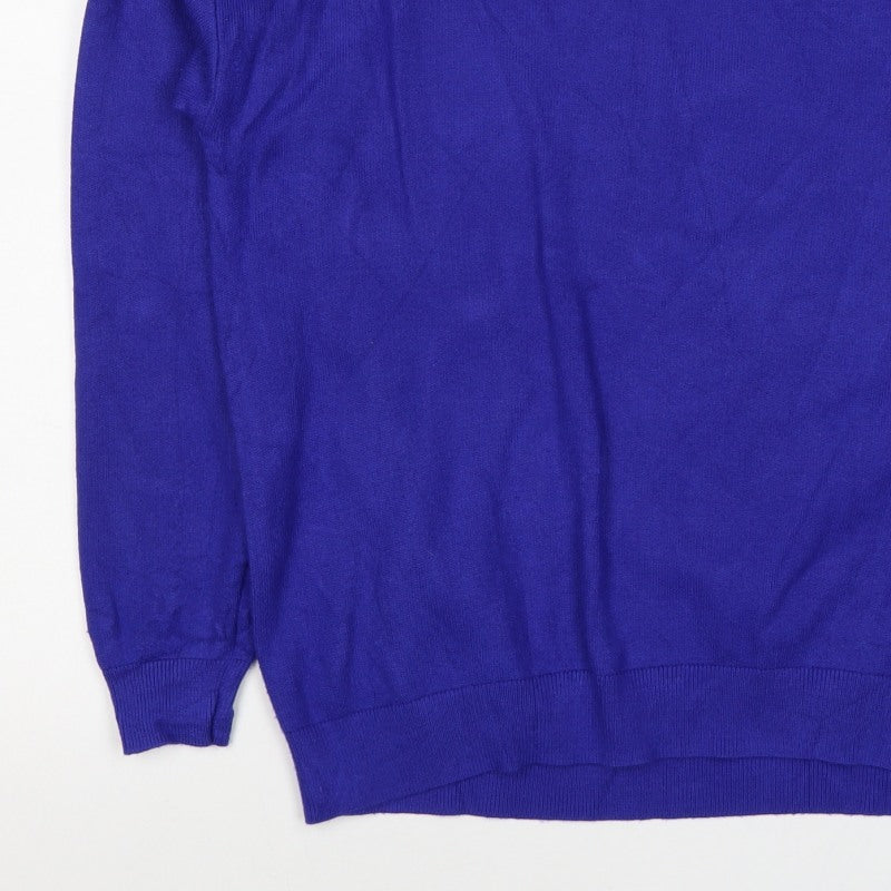 M&S Women’s Purple M Cashmere Crew Neck Shoulder Button Jumper
