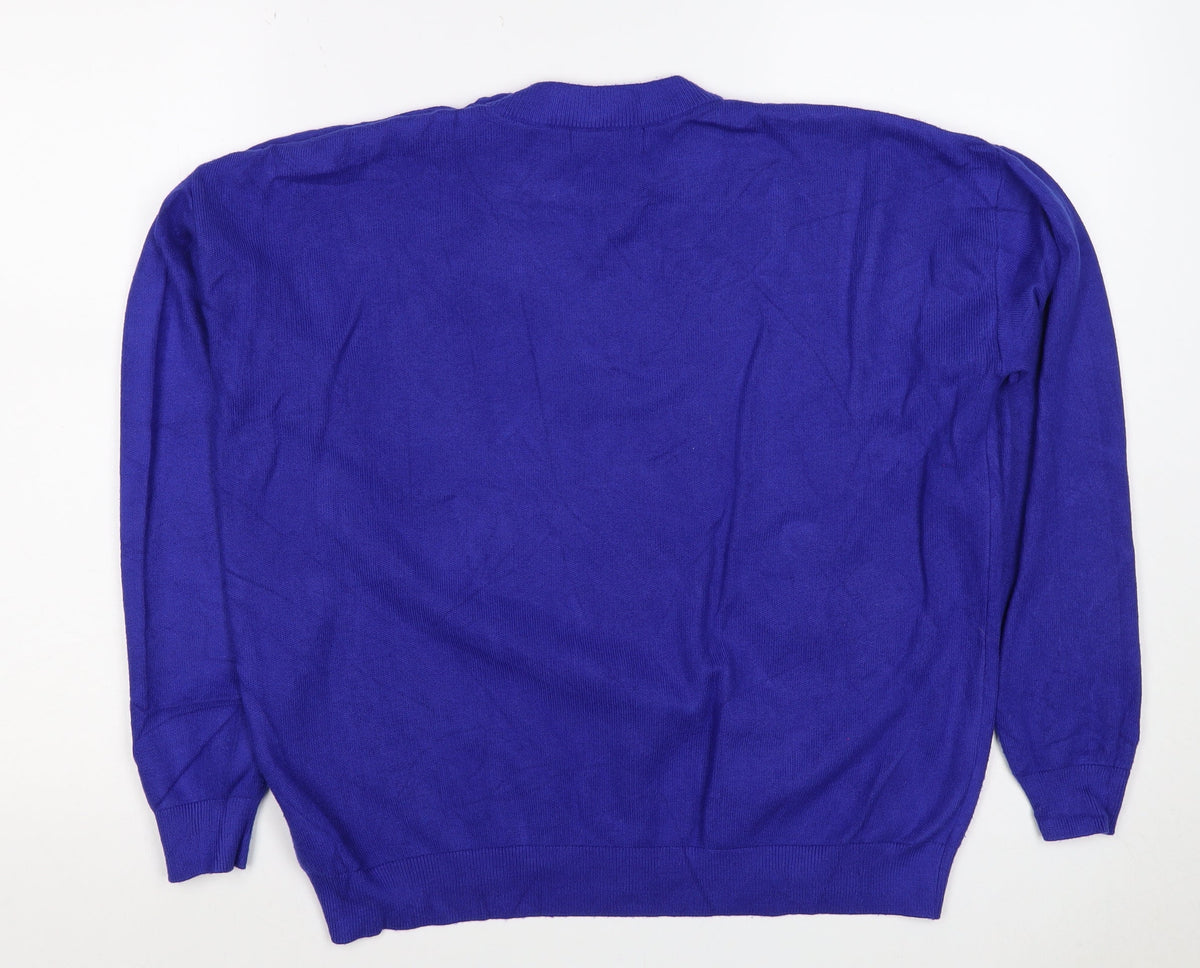 M&S Women’s Purple M Cashmere Crew Neck Shoulder Button Jumper