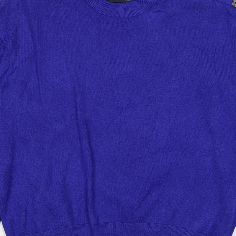 M&S Women’s Purple M Cashmere Crew Neck Shoulder Button Jumper