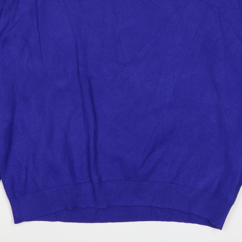 M&S Women’s Purple M Cashmere Crew Neck Shoulder Button Jumper