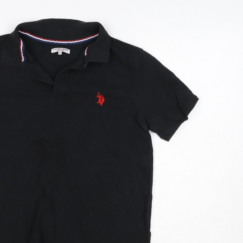 U.S. Polo Assn. Boys Black 14-15 Years Classic Cotton Polo Shirt
