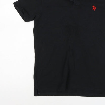 U.S. Polo Assn. Boys Black 14-15 Years Classic Cotton Polo Shirt