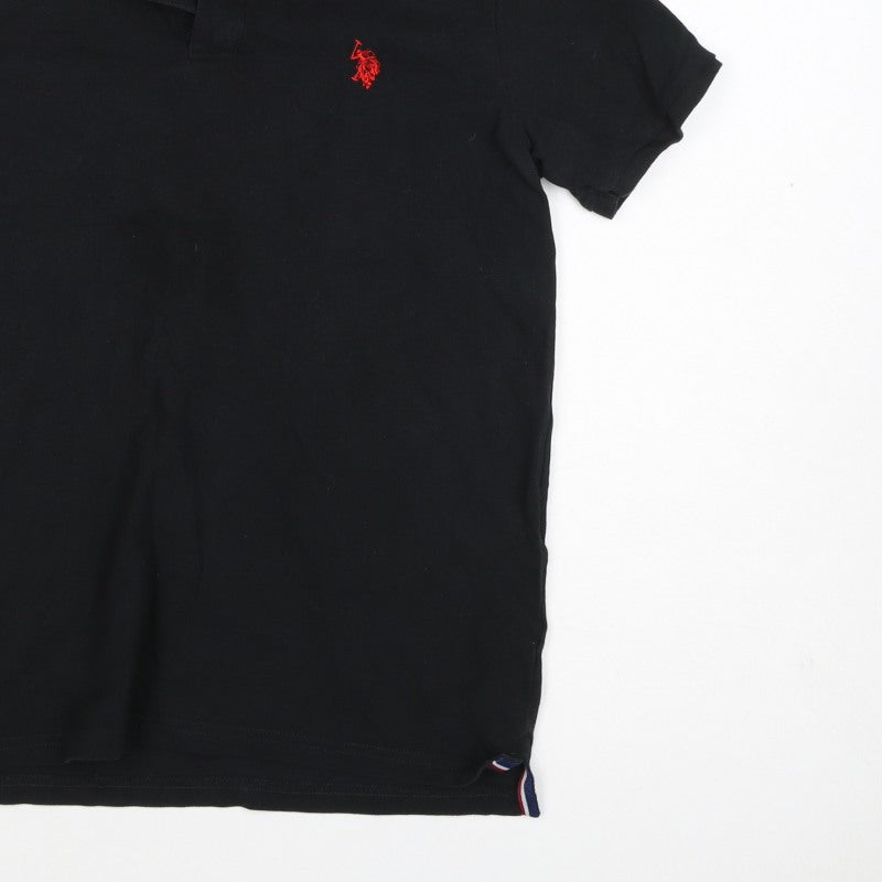 U.S. Polo Assn. Boys Black 14-15 Years Classic Cotton Polo Shirt