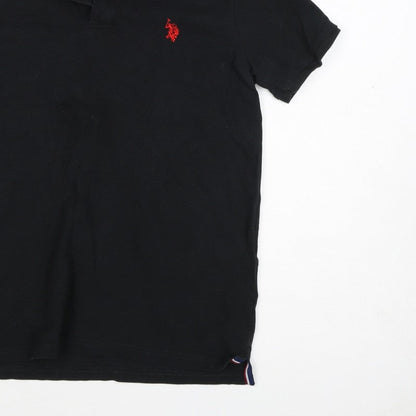 U.S. Polo Assn. Boys Black 14-15 Years Classic Cotton Polo Shirt