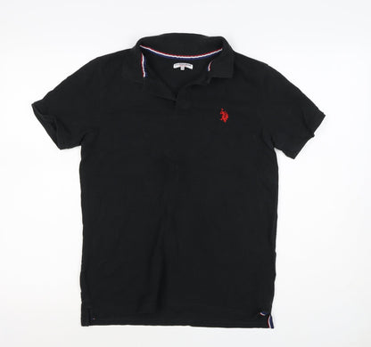 U.S. Polo Assn. Boys Black 14-15 Years Classic Cotton Polo Shirt