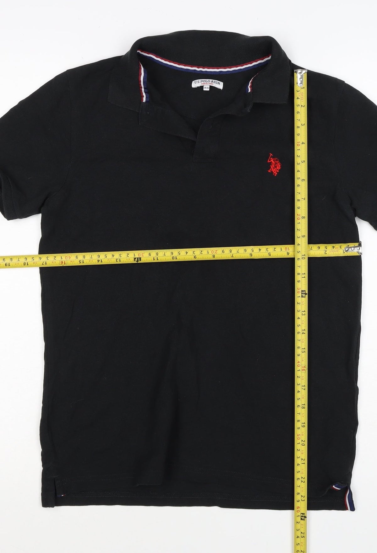 U.S. Polo Assn. Boys Black 14-15 Years Classic Cotton Polo Shirt