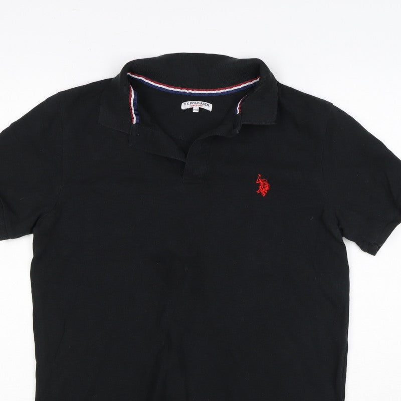U.S. Polo Assn. Boys Black 14-15 Years Classic Cotton Polo Shirt