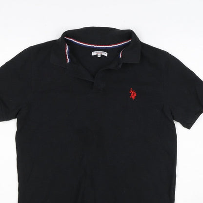 U.S. Polo Assn. Boys Black 14-15 Years Classic Cotton Polo Shirt