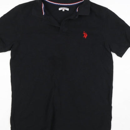U.S. Polo Assn. Boys Black 14-15 Years Classic Cotton Polo Shirt