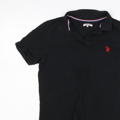U.S. Polo Assn. Boys Black 14-15 Years Classic Cotton Polo Shirt