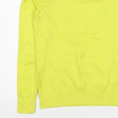 Marks & Spencer Women Yellow XS 95% Cashmere Crew Neck Pullover Jumper