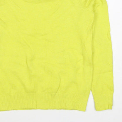 Marks & Spencer Women Yellow XS 95% Cashmere Crew Neck Pullover Jumper