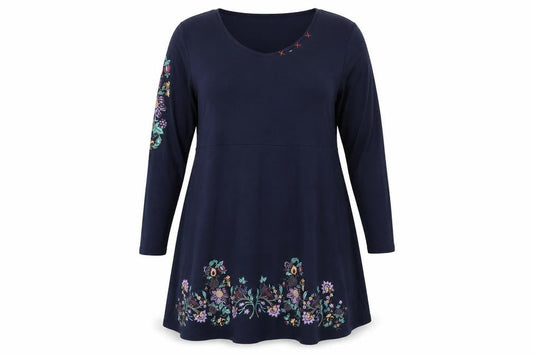 Desigual Women Navy Floral A-Line Knee Length V-Neck Dress UK 18