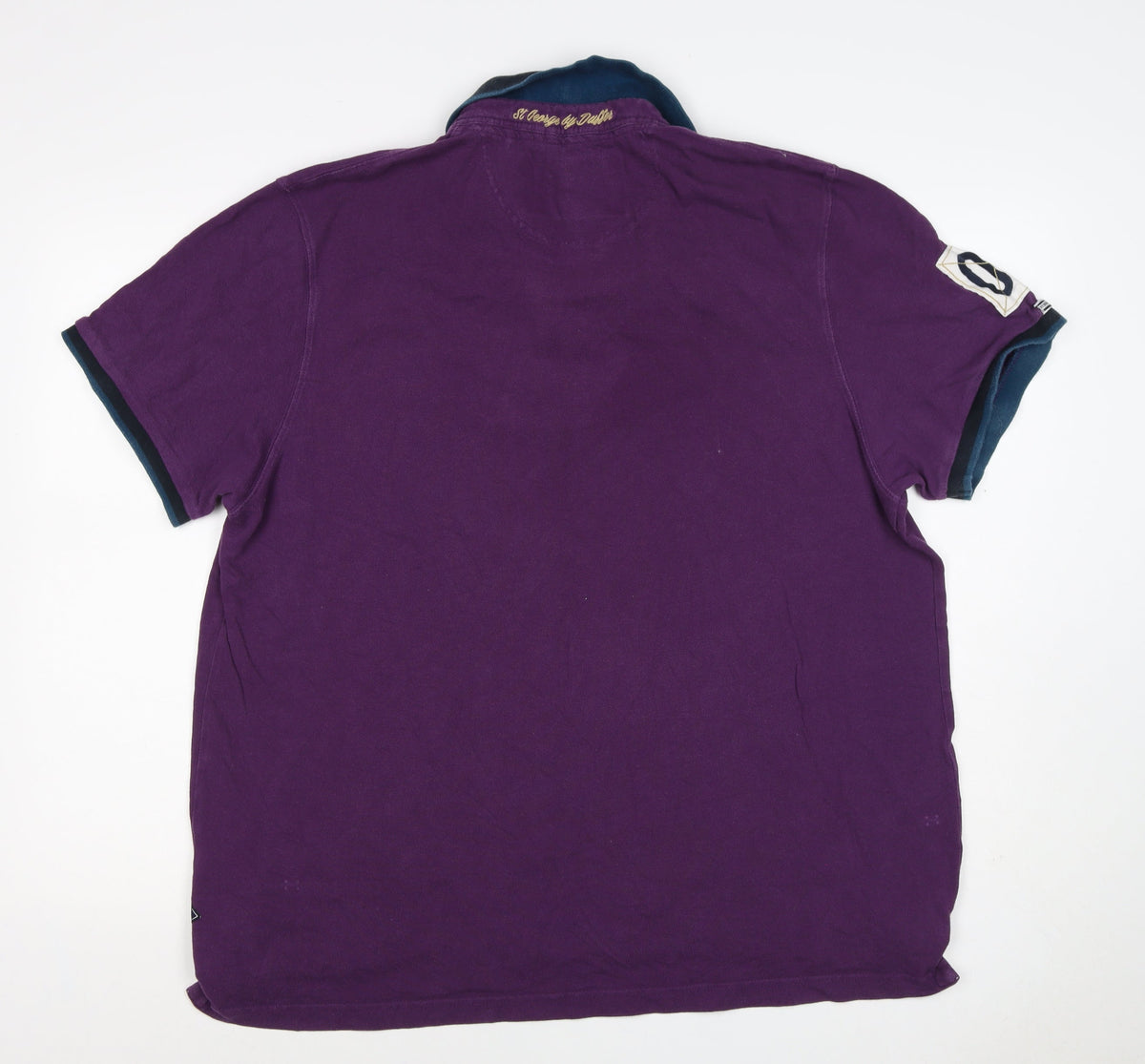 St George by Duffer Men's Purple XL Embroidered Logo Short Sleeve Polo