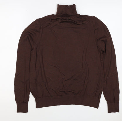 M&S Collection Women’s Brown Size 16 Merino Wool Roll Neck Jumper