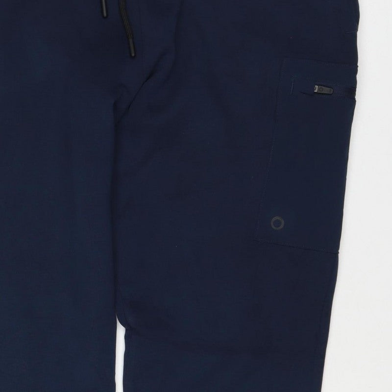 Good Move Men's Blue S Jogger Track Pants Drawstring Zip Pocket