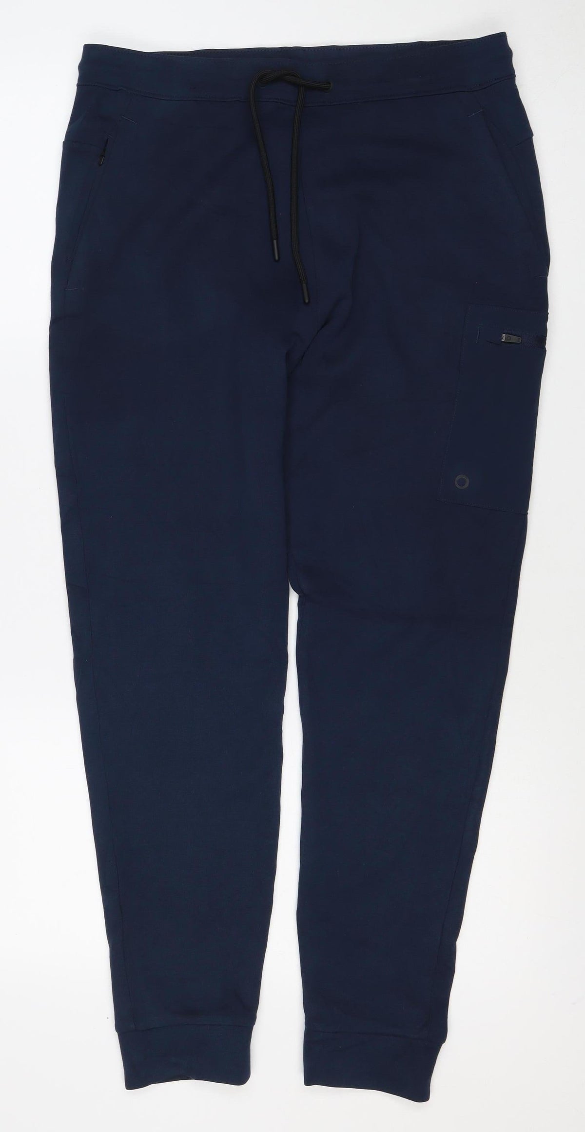 Good Move Men's Blue S Jogger Track Pants Drawstring Zip Pocket