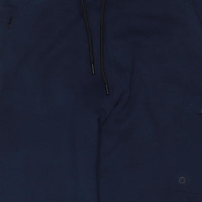 Good Move Men's Blue S Jogger Track Pants Drawstring Zip Pocket