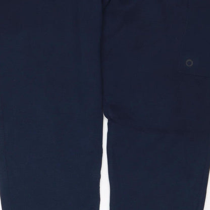 Good Move Men's Blue S Jogger Track Pants Drawstring Zip Pocket