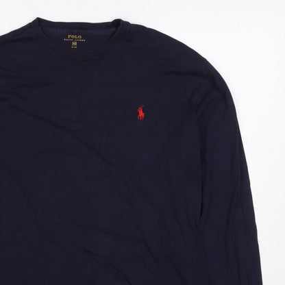Polo Ralph Lauren Men's Navy XS Long Sleeve Crew Neck Logo T-Shirt