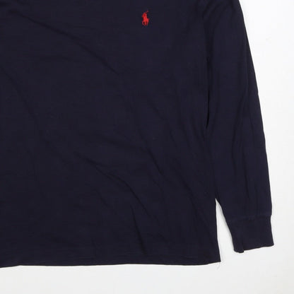 Polo Ralph Lauren Men's Navy XS Long Sleeve Crew Neck Logo T-Shirt