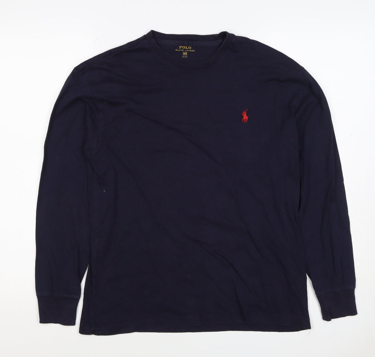 Polo Ralph Lauren Men's Navy XS Long Sleeve Crew Neck Logo T-Shirt