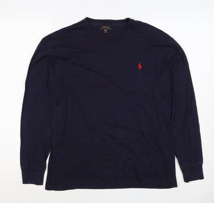 Polo Ralph Lauren Men's Navy XS Long Sleeve Crew Neck Logo T-Shirt