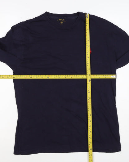Polo Ralph Lauren Men's Navy XS Long Sleeve Crew Neck Logo T-Shirt
