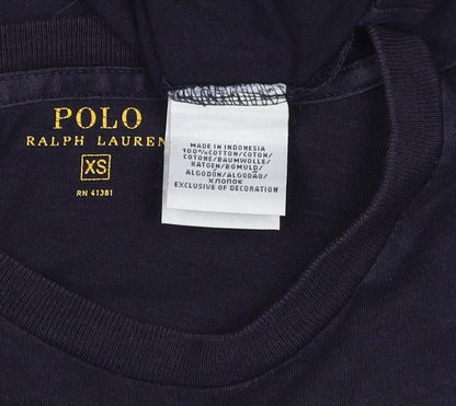 Polo Ralph Lauren Men's Navy XS Long Sleeve Crew Neck Logo T-Shirt