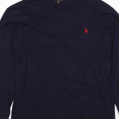Polo Ralph Lauren Men's Navy XS Long Sleeve Crew Neck Logo T-Shirt