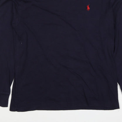 Polo Ralph Lauren Men's Navy XS Long Sleeve Crew Neck Logo T-Shirt