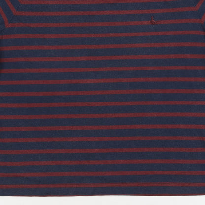 Jack Wills Women Blue Red Stripe UK 12 Basic Jersey T-Shirt Logo