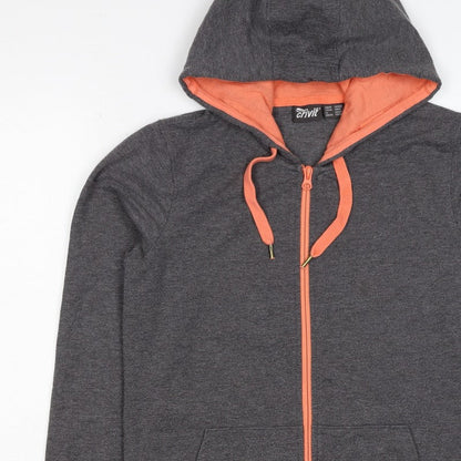 Crivit Women’s Grey Full Zip Hoodie UK 10/12 Hooded Pockets