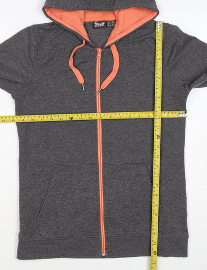 Crivit Women’s Grey Full Zip Hoodie UK 10/12 Hooded Pockets