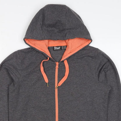 Crivit Women’s Grey Full Zip Hoodie UK 10/12 Hooded Pockets