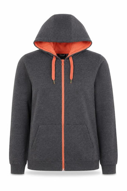 Crivit Women’s Grey Full Zip Hoodie UK 10/12 Hooded Pockets