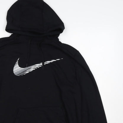 Additional view of Nike unisex adults black m pullover hoodie dri-fit swoosh logo