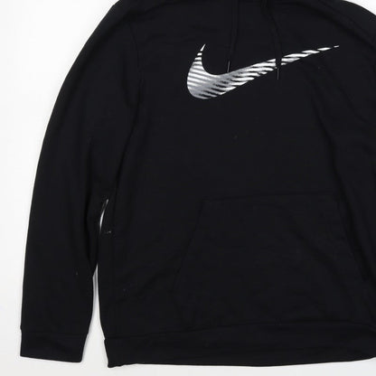Additional view of Nike unisex adults black m pullover hoodie dri-fit swoosh logo