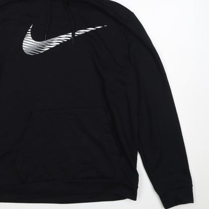 Additional view of Nike unisex adults black m pullover hoodie dri-fit swoosh logo