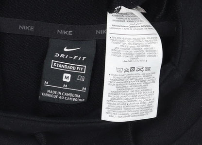 Additional view of Nike unisex adults black m pullover hoodie dri-fit swoosh logo