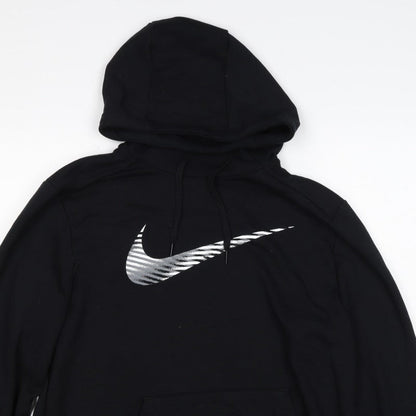 Additional view of Nike unisex adults black m pullover hoodie dri-fit swoosh logo