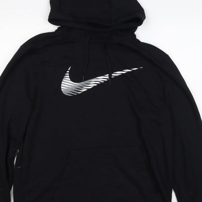 Additional view of Nike unisex adults black m pullover hoodie dri-fit swoosh logo