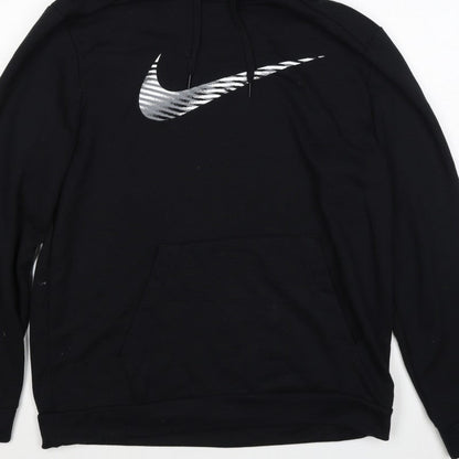 Additional view of Nike unisex adults black m pullover hoodie dri-fit swoosh logo
