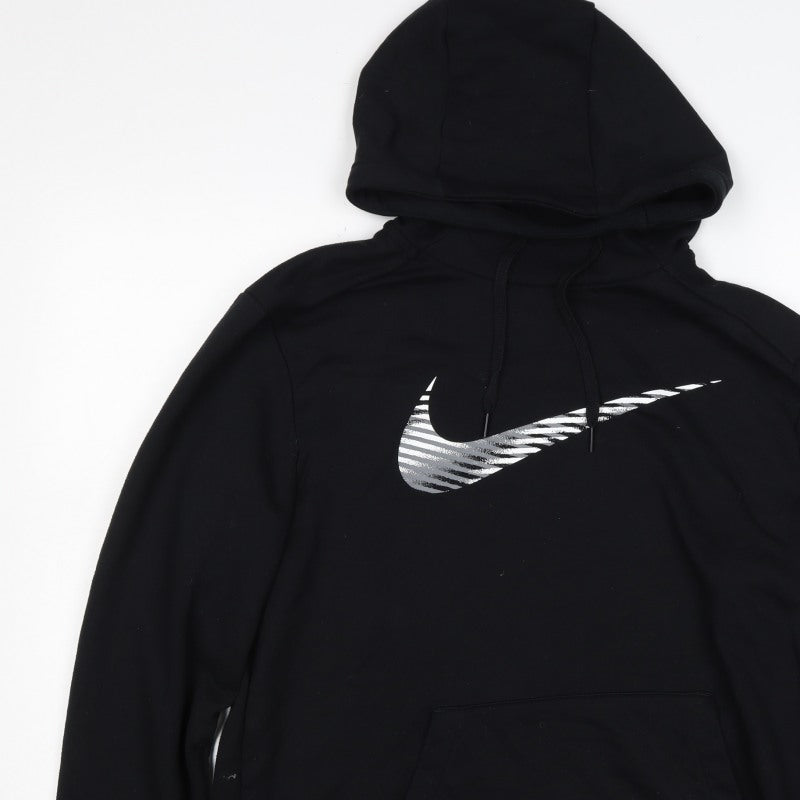 Additional view of Nike unisex adults black m pullover hoodie dri-fit swoosh logo