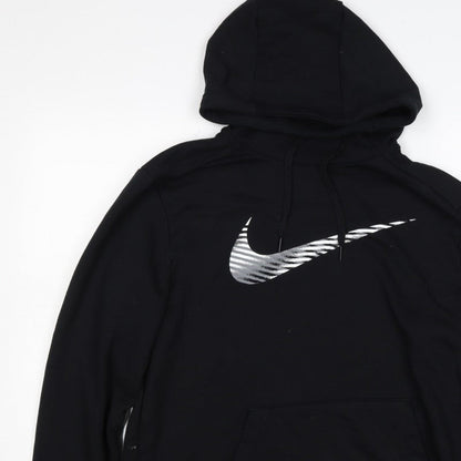 Additional view of Nike unisex adults black m pullover hoodie dri-fit swoosh logo