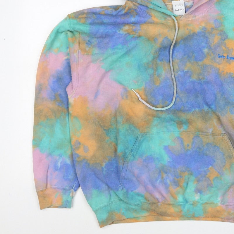 Iets Frans Womens Multicoloured L Tie Dye Pullover Hoodie Embroidered Logo