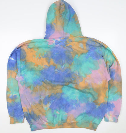 Iets Frans Womens Multicoloured L Tie Dye Pullover Hoodie Embroidered Logo