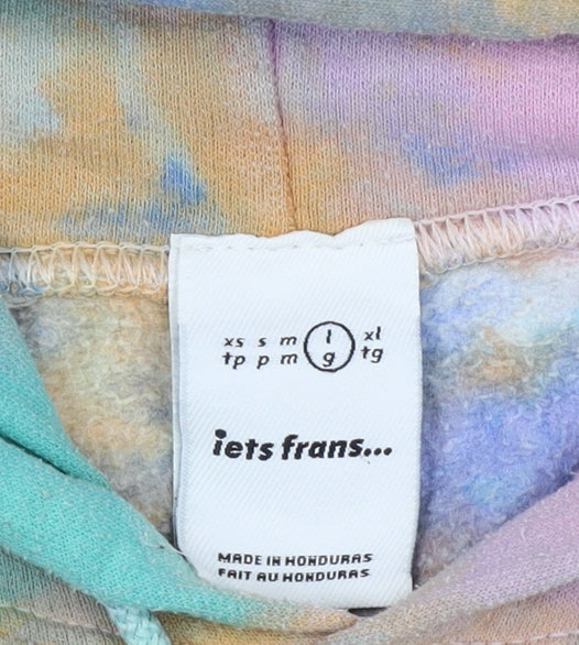 Iets Frans Womens Multicoloured L Tie Dye Pullover Hoodie Embroidered Logo